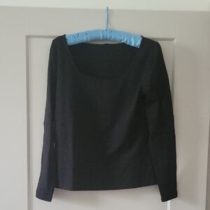 Ann Taylor Black Long-Sleeve Top